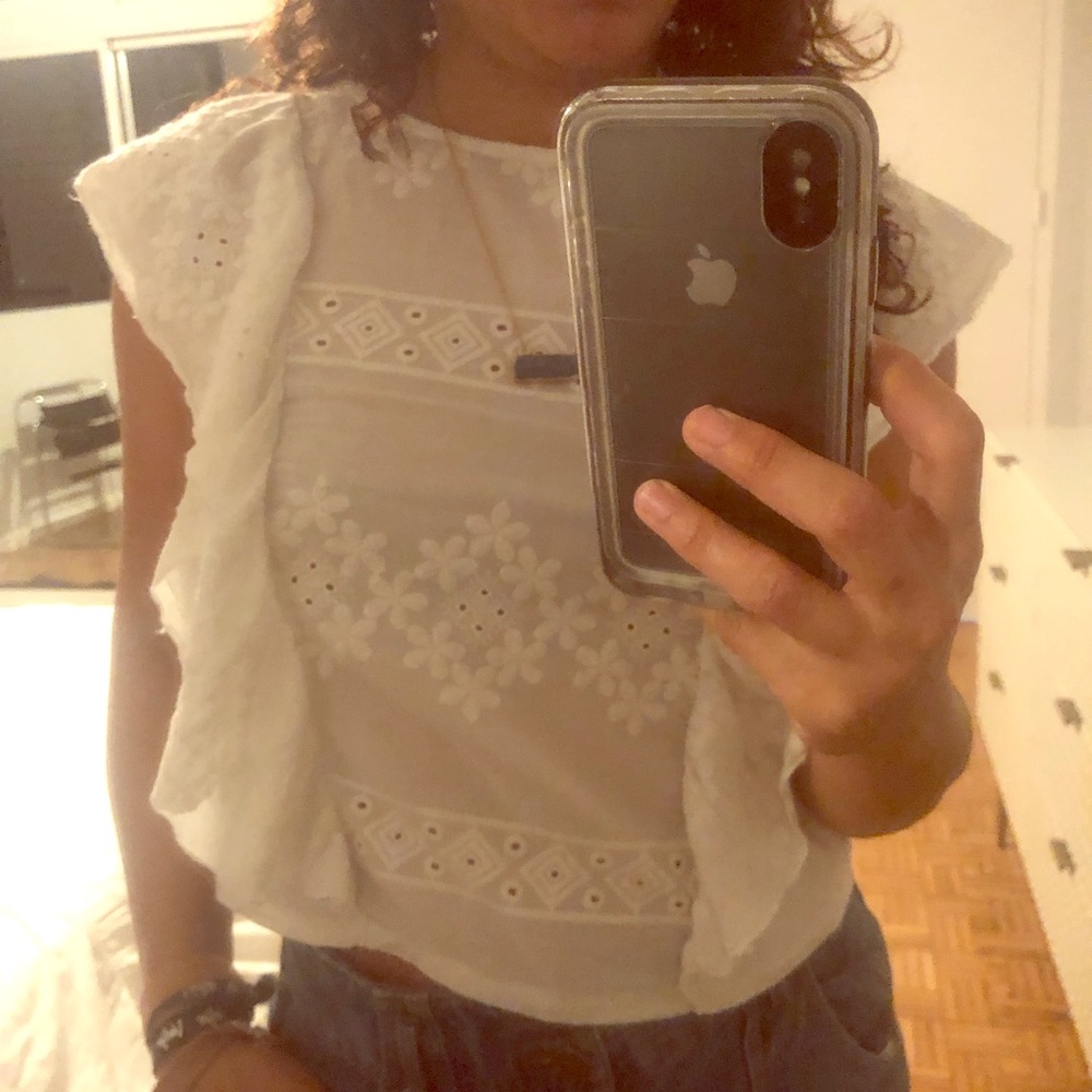 White summer lace crop